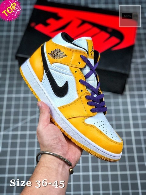 Nike air jordan 1 żółto białe